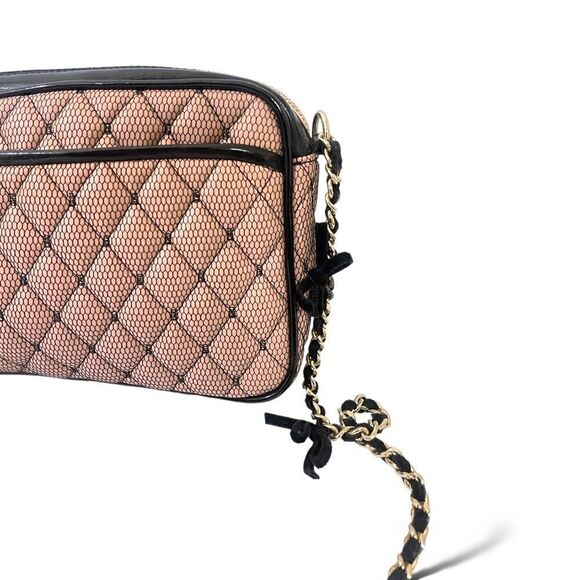 RED VALENTINO Quilted Crossbody Mesh/Nude Bag - Picture 7 of 12